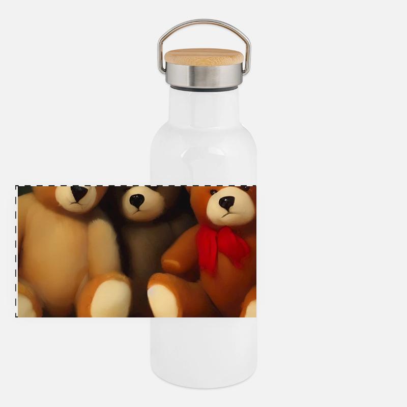 Teddy bear Panoramic Thermal Bottle with Bamboo Lid