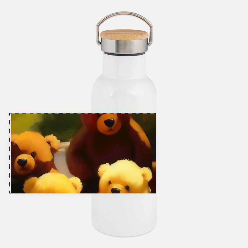 Teddy bear Panoramic Thermal Bottle with Bamboo Lid
