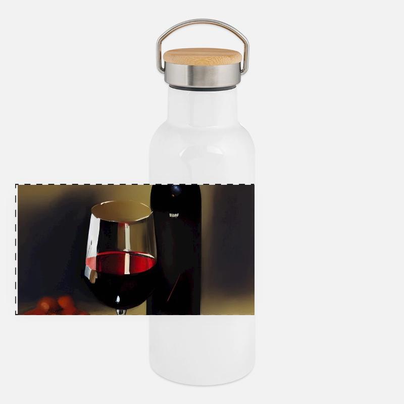 Wein Trinker Panorama Thermosflasche mit Bambusdeckel