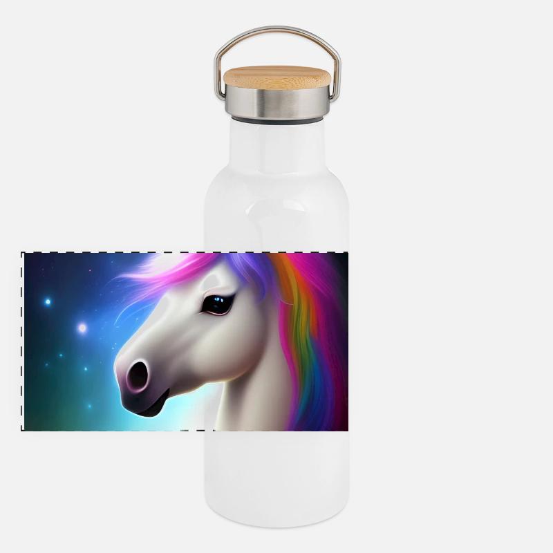 Licorne Gourde isotherme avec bouchon en bambou