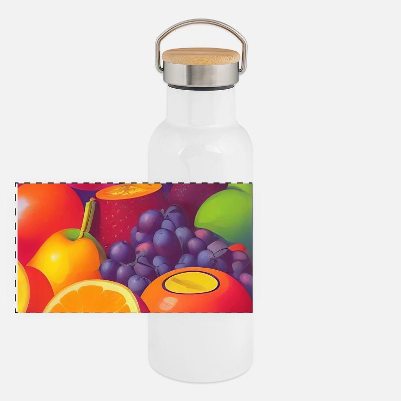 Panorama Thermosflasche mit Bambusdeckel