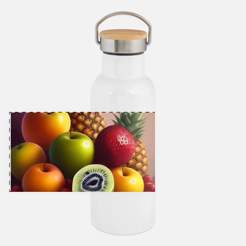 Panorama Thermosflasche mit Bambusdeckel