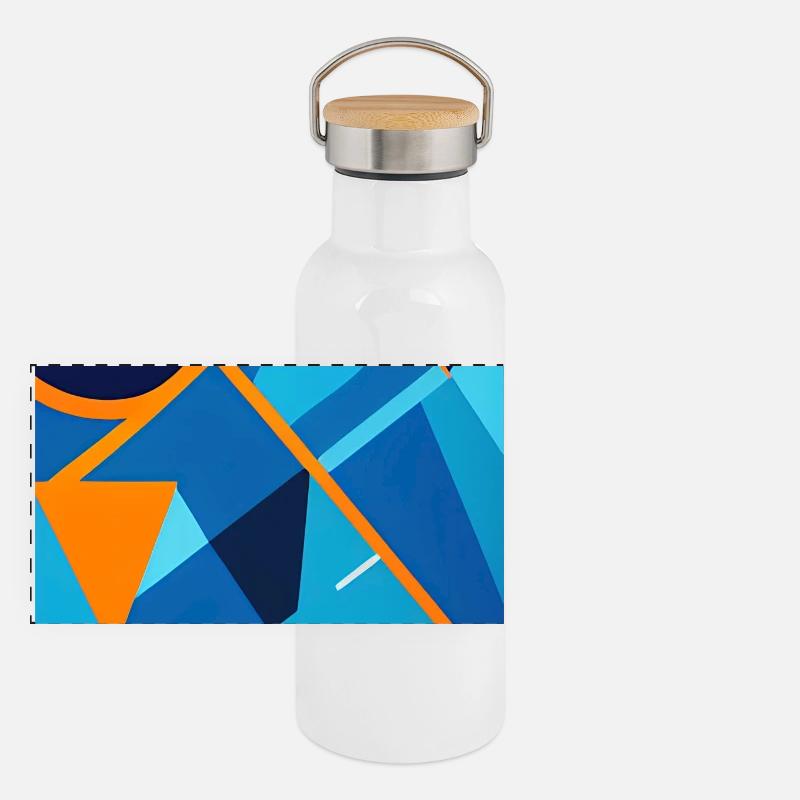 Abstract art Panoramic Thermal Bottle with Bamboo Lid