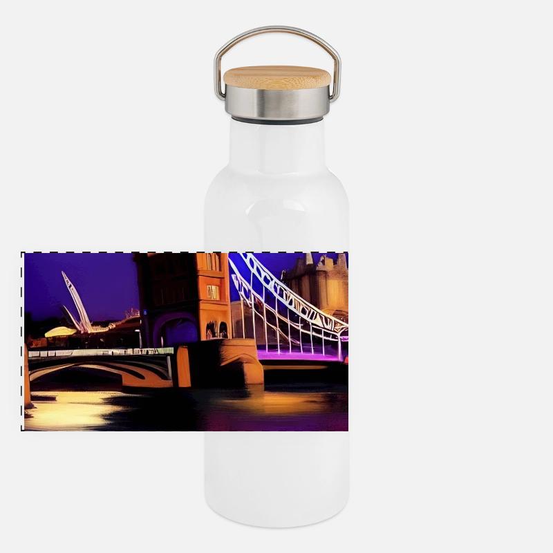 Ponts à Londres Gourde isotherme avec bouchon en bambou