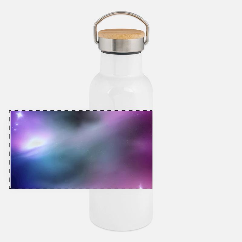 Galaxy Image Panoramic Thermal Bottle with Bamboo Lid