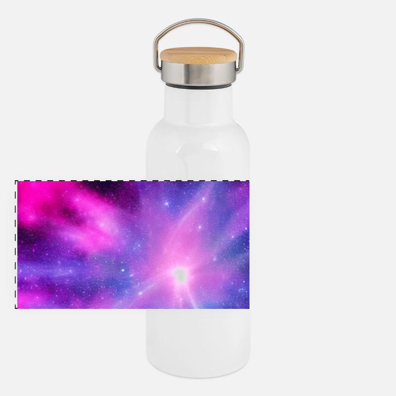 Galaxy Image Panoramic Thermal Bottle with Bamboo Lid