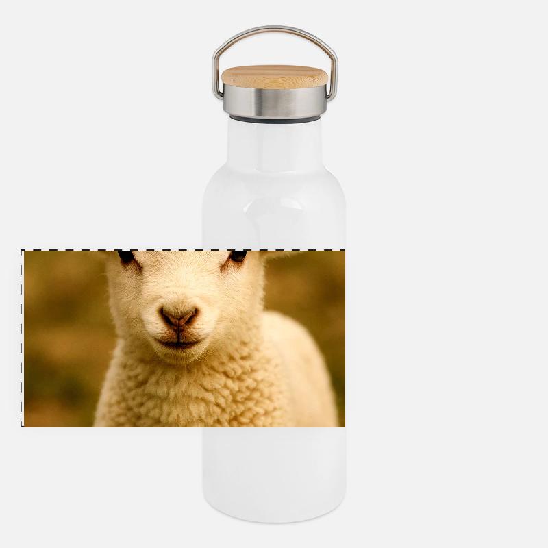 Panorama Thermosflasche mit Bambusdeckel