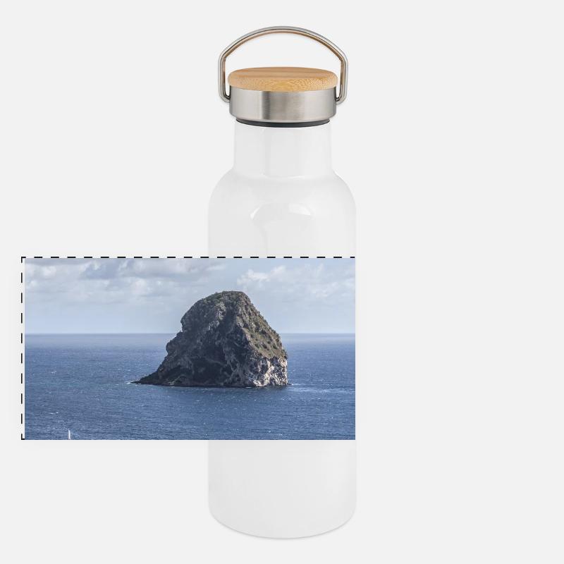 Panorama Thermosflasche mit Bambusdeckel