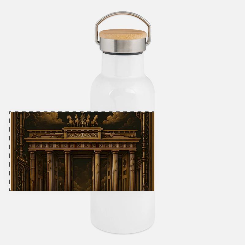 Berlin Germany – Steampunk Bronze Poster Panoramic Thermal Bottle with Bamboo Lid