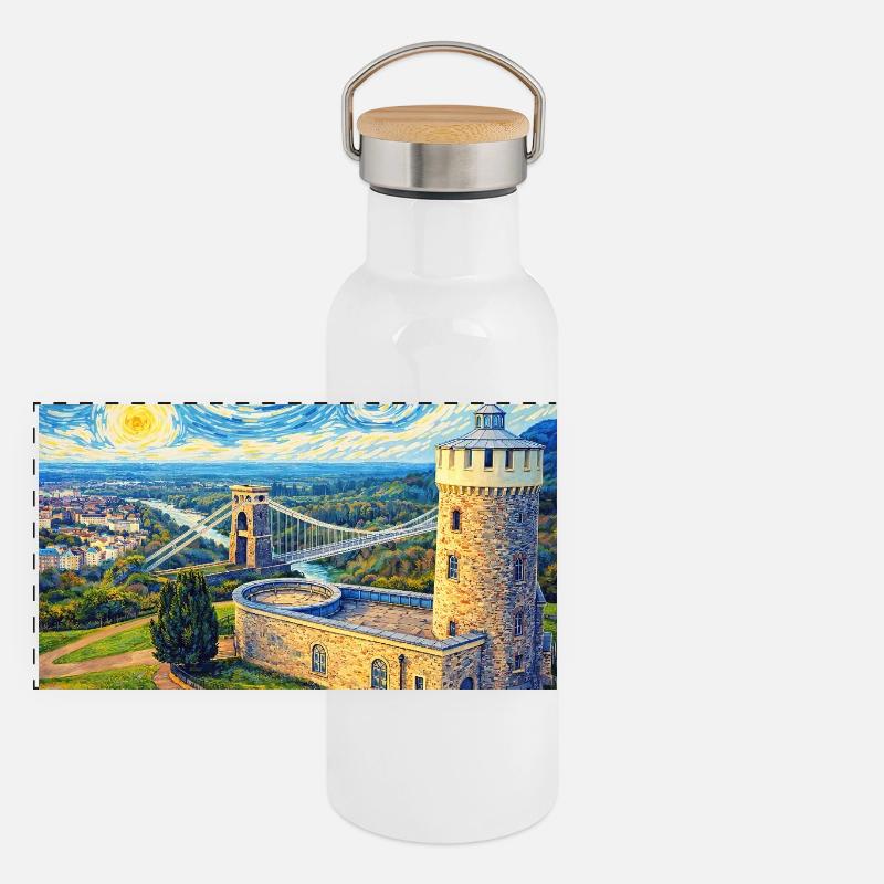 Bristol, England Panorama Thermosflasche mit Bambusdeckel