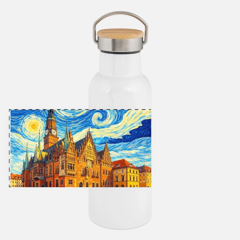 Wrocław, Pologne Gourde isotherme avec bouchon en bambou