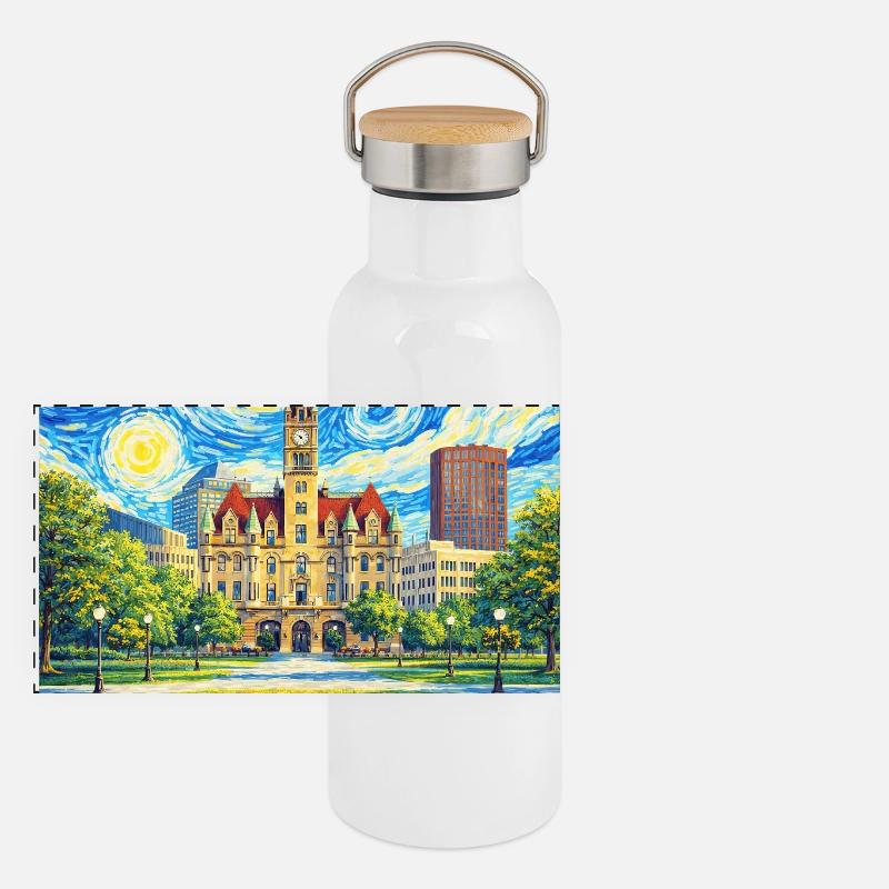 Saint Paul Minnesota Panorama Thermosflasche mit Bambusdeckel
