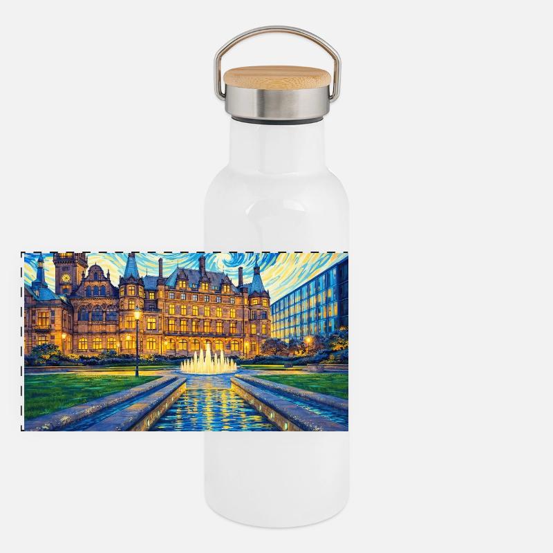 Sheffield, Angleterre, Nuit étoilée Gourde isotherme avec bouchon en bambou