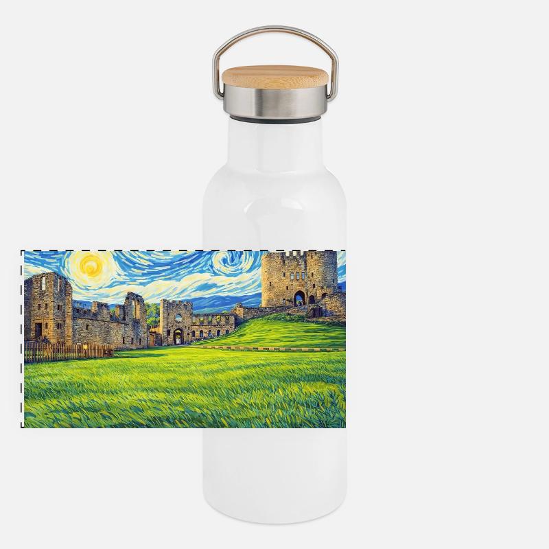 Dudley England Nuit étoilée Gourde isotherme avec bouchon en bambou