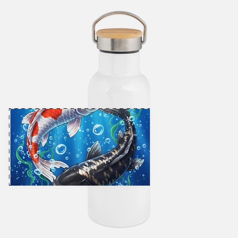 Koi Vibrating Underwater Duo Panoramic Thermal Bottle with Bamboo Lid