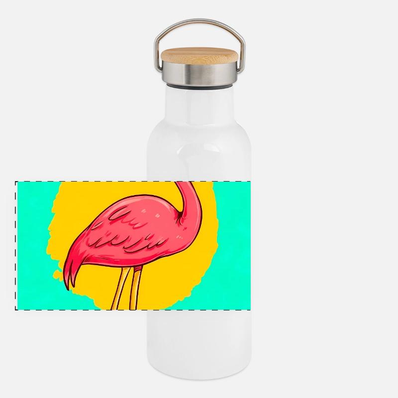 Panorama Thermosflasche mit Bambusdeckel
