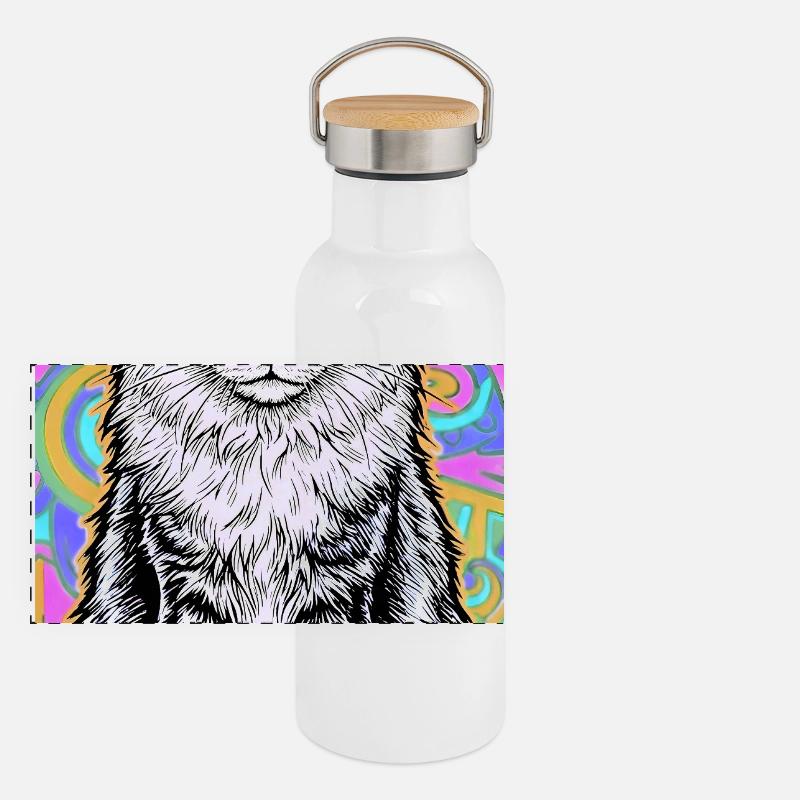 Gourde isotherme avec bouchon en bambou