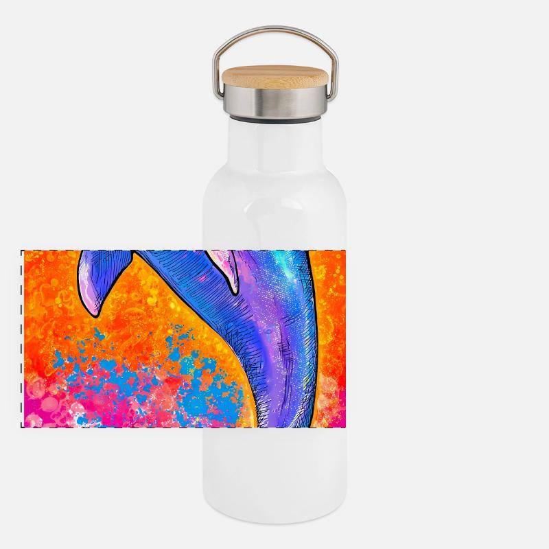 dauphin Gourde isotherme avec bouchon en bambou
