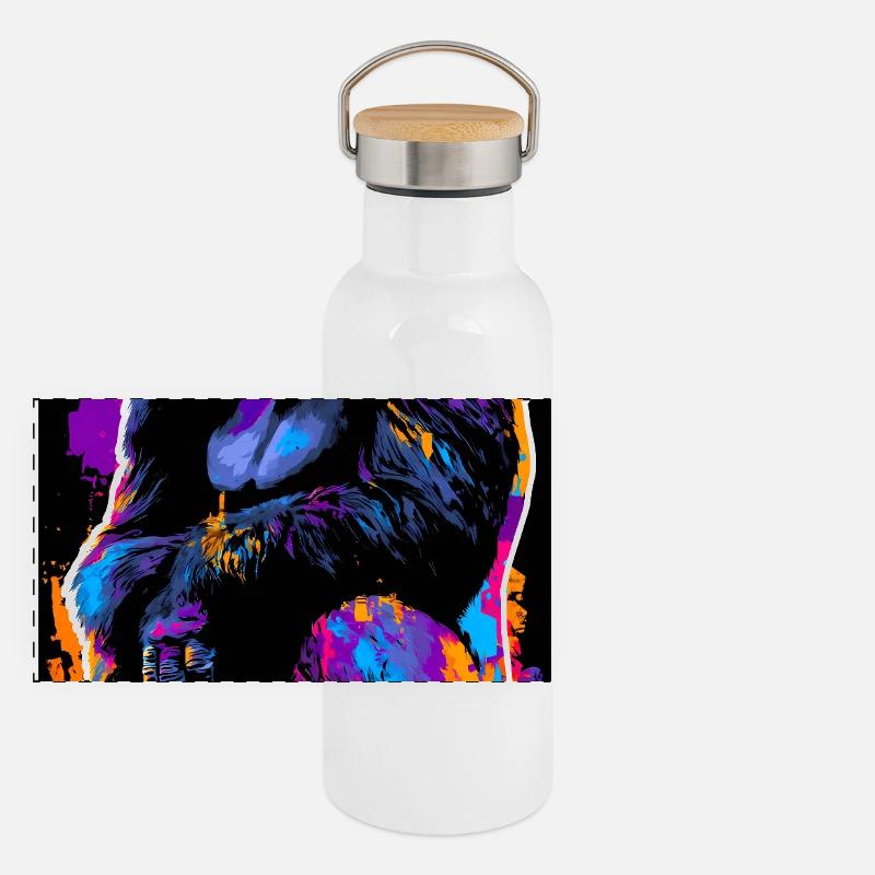 gorille Gourde isotherme avec bouchon en bambou