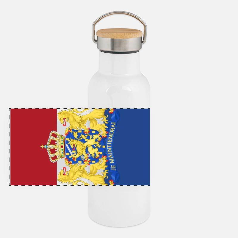 Netherlands flag phone case Panoramic Thermal Bottle with Bamboo Lid