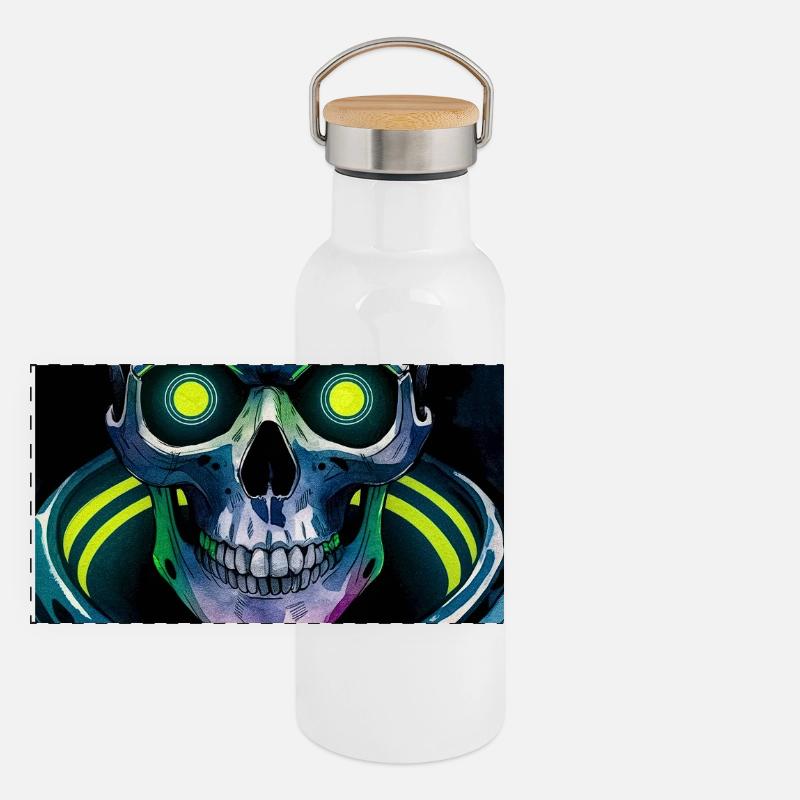 Skull Panoramic Thermal Bottle with Bamboo Lid