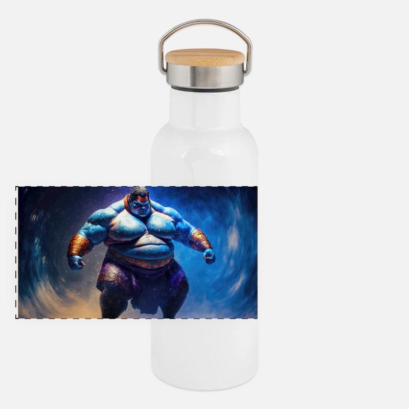 Sumo God Gourde isotherme avec bouchon en bambou