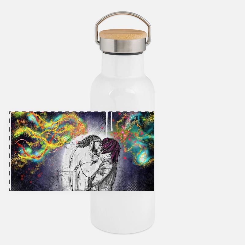 First kiss Panorama Thermosflasche mit Bambusdeckel