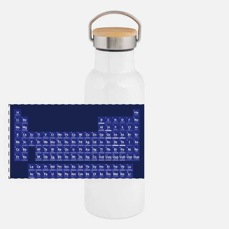 Le tableau périodique des éléments Gourde isotherme avec bouchon en bambou