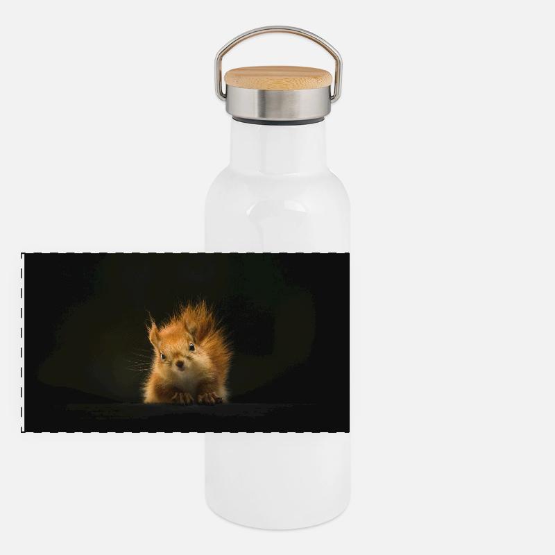 Écureuil moelleux Rayon d’espoir Gourde isotherme avec bouchon en bambou