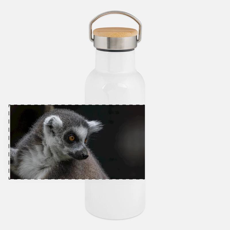 Lémurien à queue annelée Gourde isotherme avec bouchon en bambou