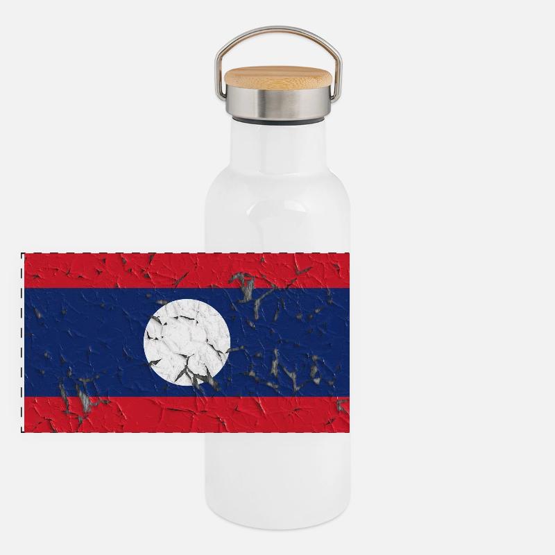 Laos Laos Gourde isotherme avec bouchon en bambou