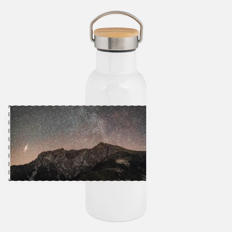 L’Écueil de Nuit Au-dessus des montagnes Agrafa Gourde isotherme avec bouchon en bambou