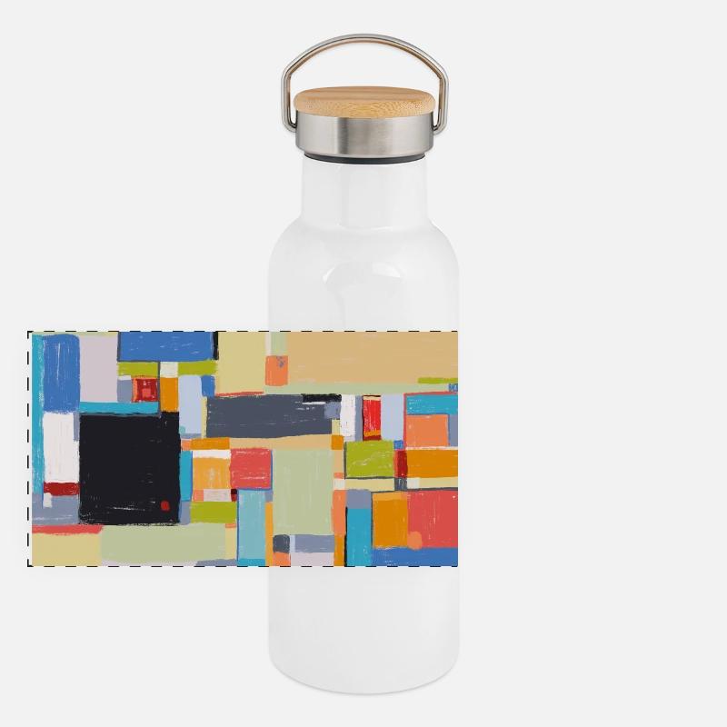 Sidewalk Boulevard - Gourde isotherme avec bouchon en bambou - blanc