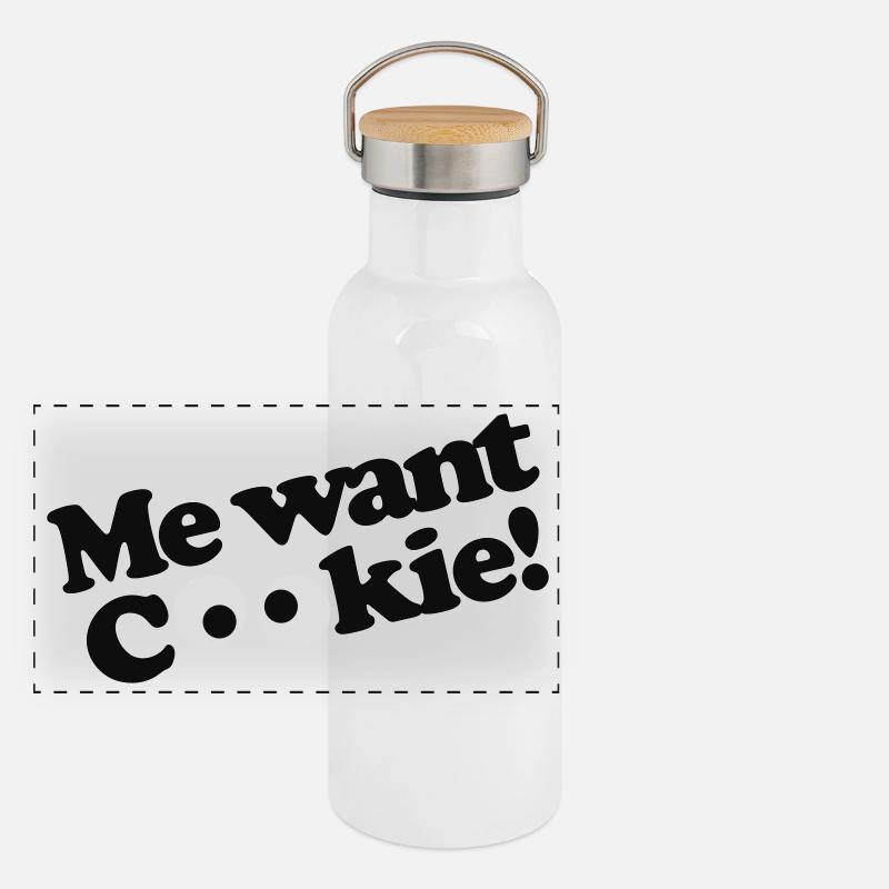 Ich will Plätzchen! Panorama Thermosflasche mit Bambusdeckel