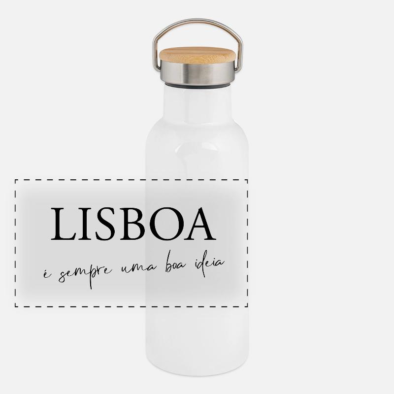 Lisboa é sempre uma boa ideia Gourde isotherme avec bouchon en bambou