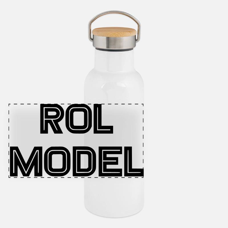 Jeder Rollstuhlfahrer ist ein Vorbild Panorama Thermosflasche mit Bambusdeckel