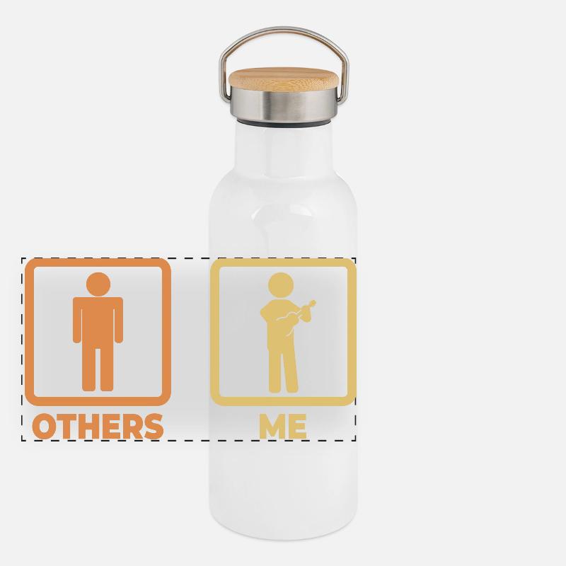 Me as a ukulele player Panoramic Thermal Bottle with Bamboo Lid