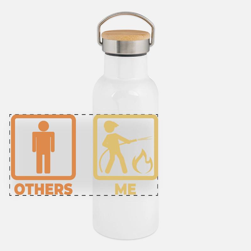 Figurines bâton de pompier Gourde isotherme avec bouchon en bambou