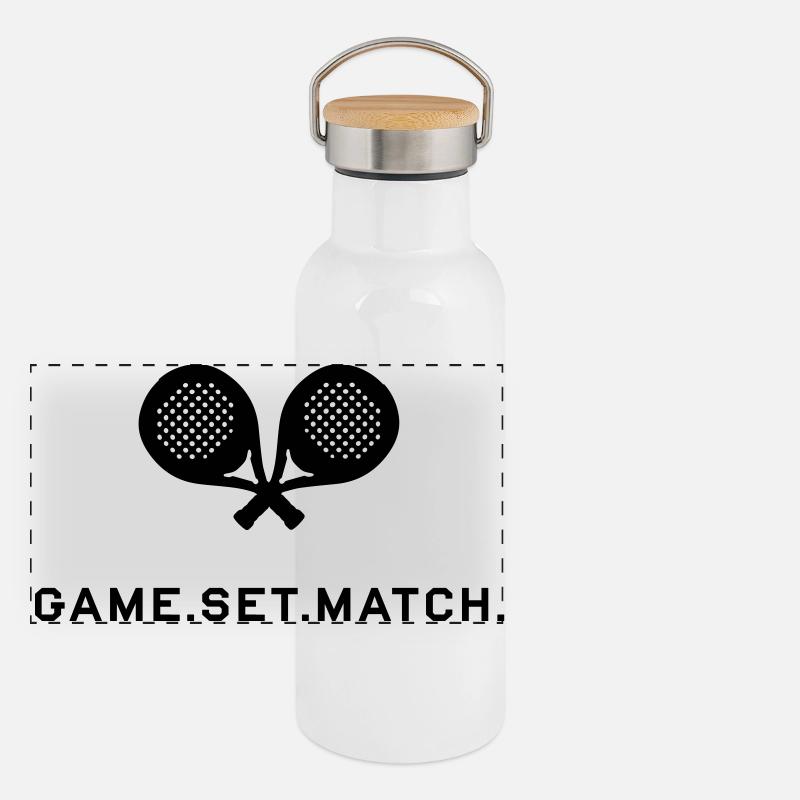 Jeu Set Match Padel Gourde isotherme avec bouchon en bambou