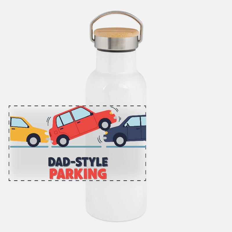 Stationnement style papa Gourde isotherme avec bouchon en bambou