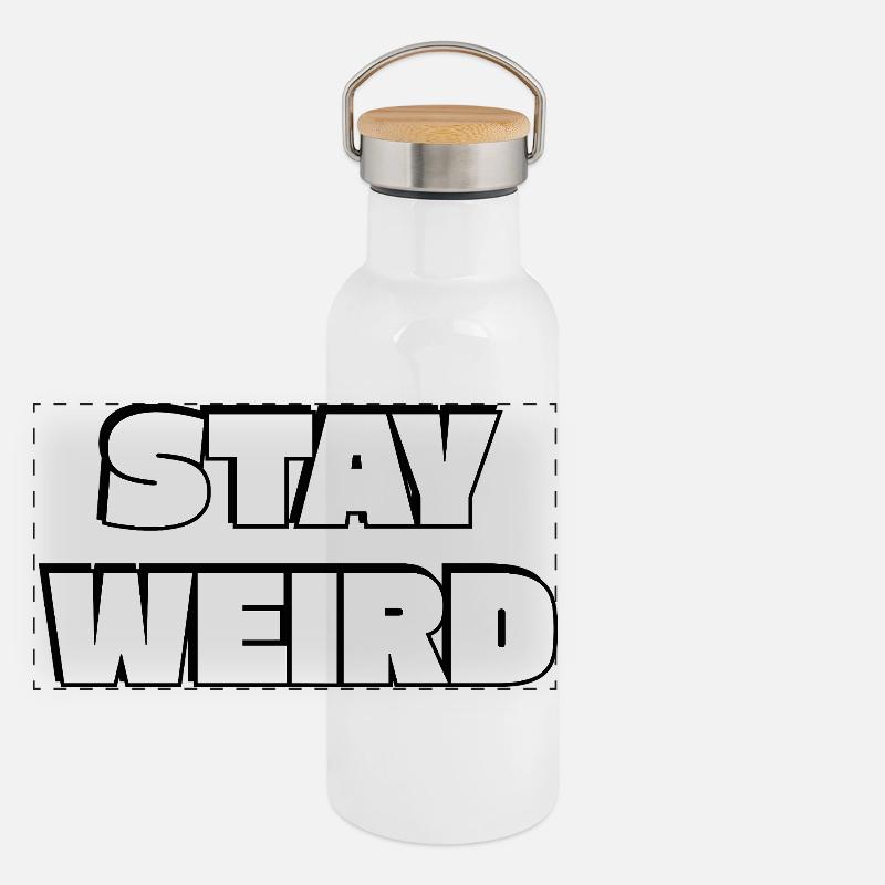 Restez Typographie Étrange et Audacieuse Gourde isotherme avec bouchon en bambou