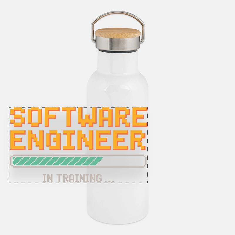 Software Developer in Training Debugging Humor Panoramic Thermal Bottle with Bamboo Lid