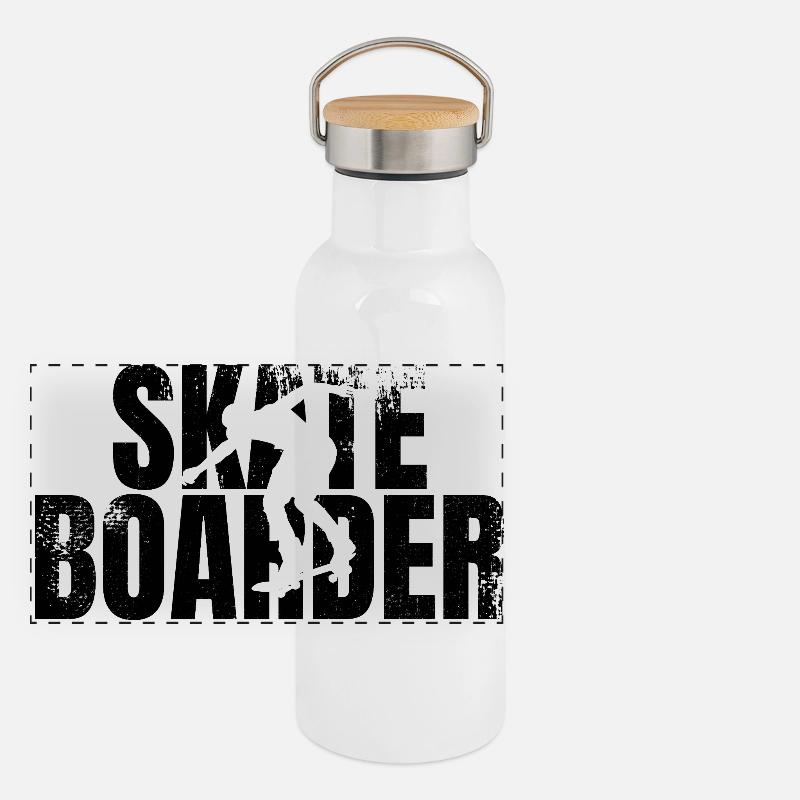 Skateboarders Panoramic Thermal Bottle with Bamboo Lid