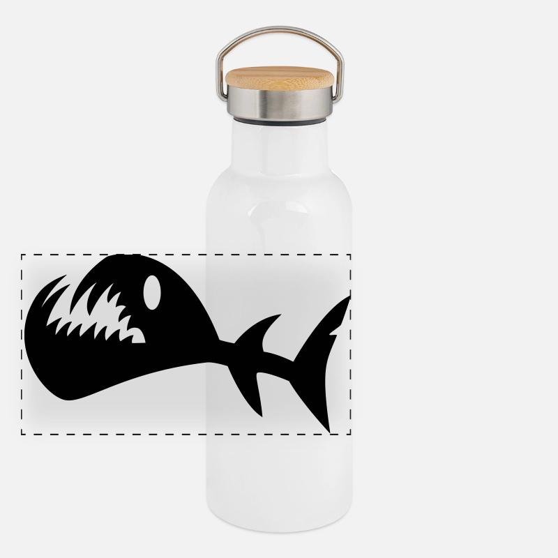 Battle Swimmer Fish Panoramic Thermal Bottle with Bamboo Lid