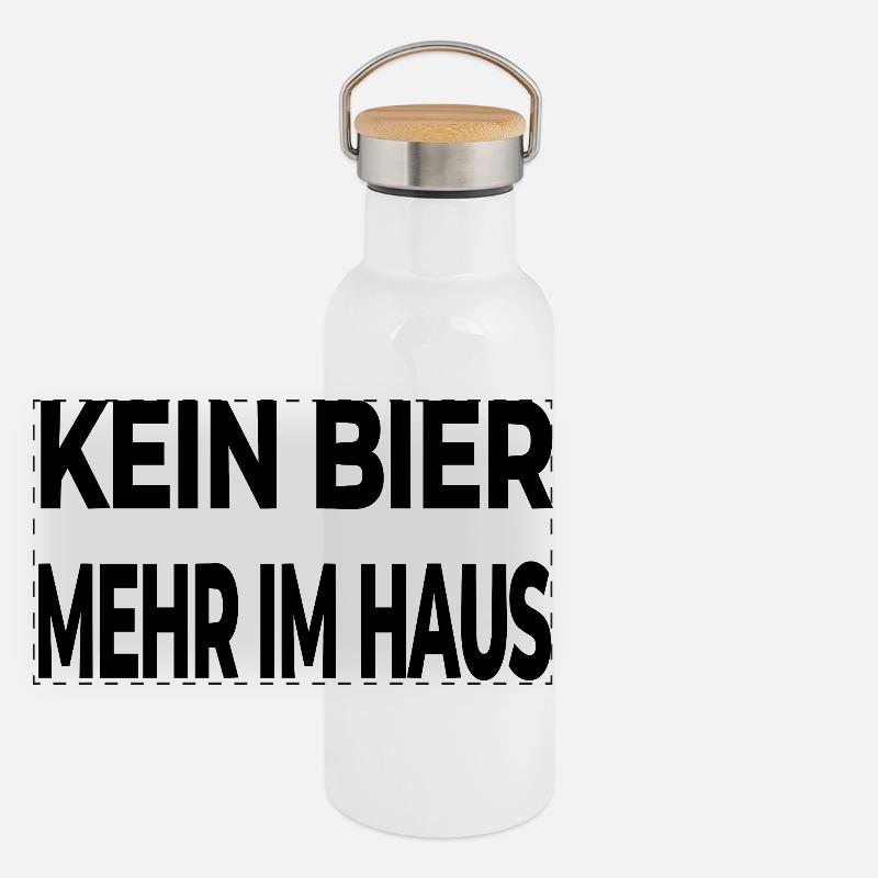 Beer - Panoramic Thermal Bottle with Bamboo Lid - white