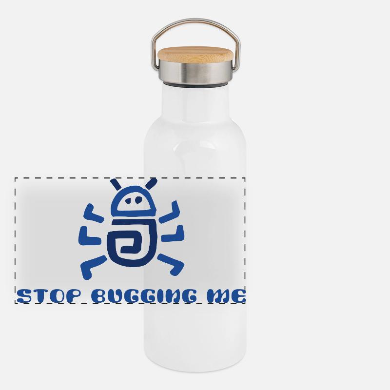 Arrête de m’embêter Gourde isotherme avec bouchon en bambou