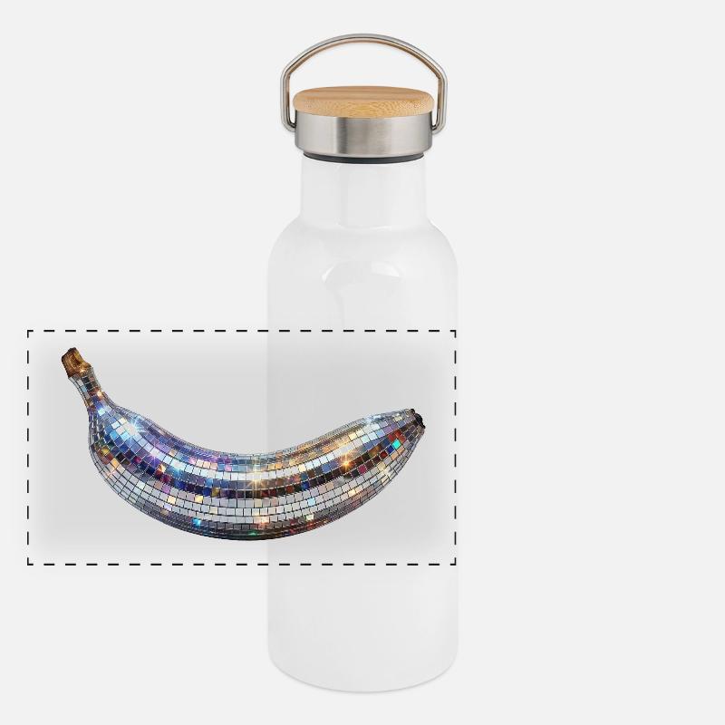 Disco Banana Panorama Thermosflasche mit Bambusdeckel