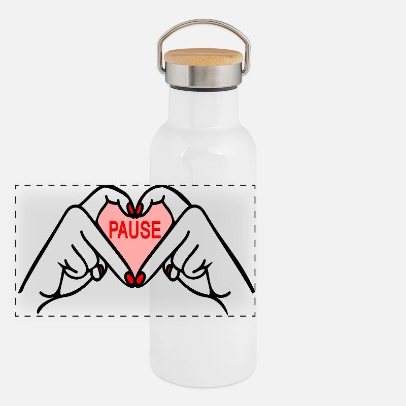 Pause machen Panorama Thermosflasche mit Bambusdeckel