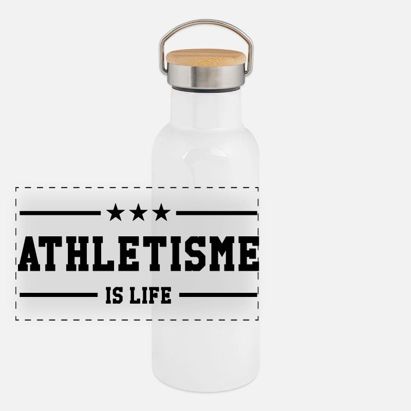 Athlétisme is life Gourde isotherme avec bouchon en bambou