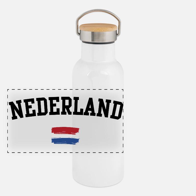 Brushstroke Dutch Flag Tee Panoramic Thermal Bottle with Bamboo Lid